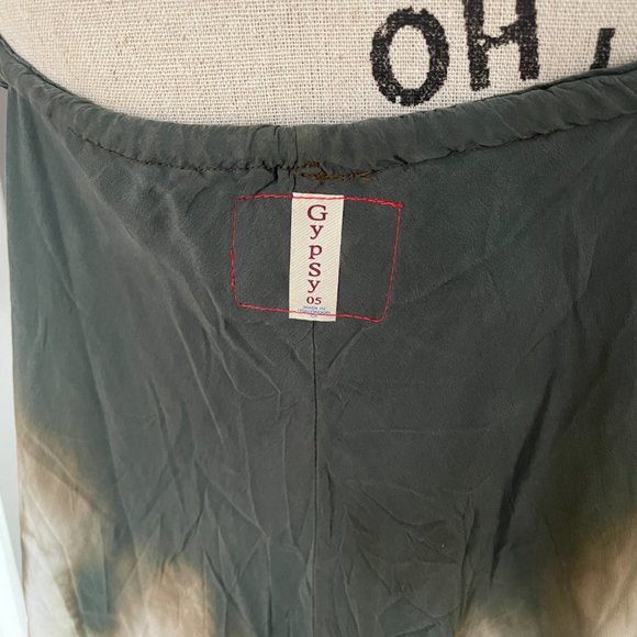 GYPSY 05 Silk Tie Dye Spaghetti Strap Maxi Beachy Boho Dress - Picture 6 of 7